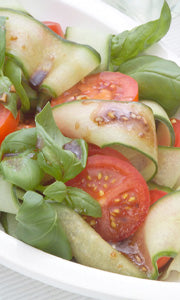 TOMATO, BASIL AND CUCUMBER SALAD